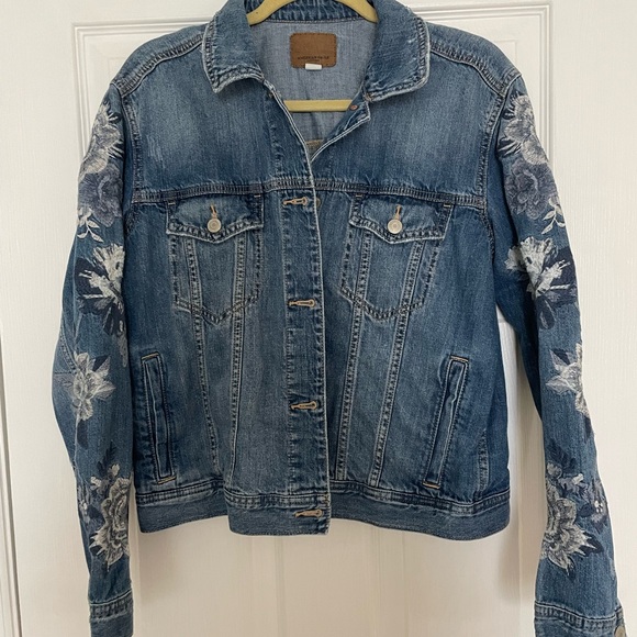 Vintage American Eagle Embroidered Denim Jacket Floral - Picture 6 of 6